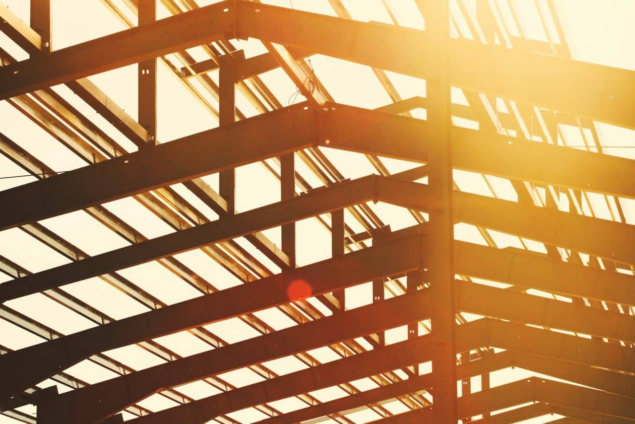 Structural steel framing on an INSPO new construction project