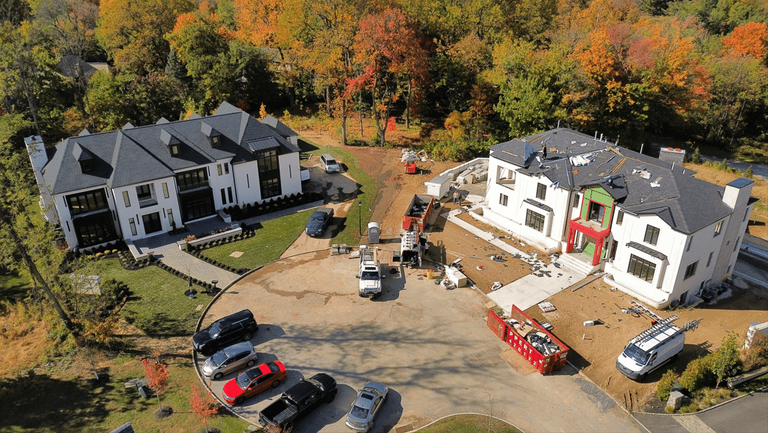 Aerial view of INSPO custom-built luxury homes