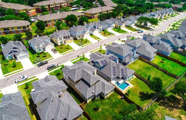 Aerial view of an INSPO master-planned residential development